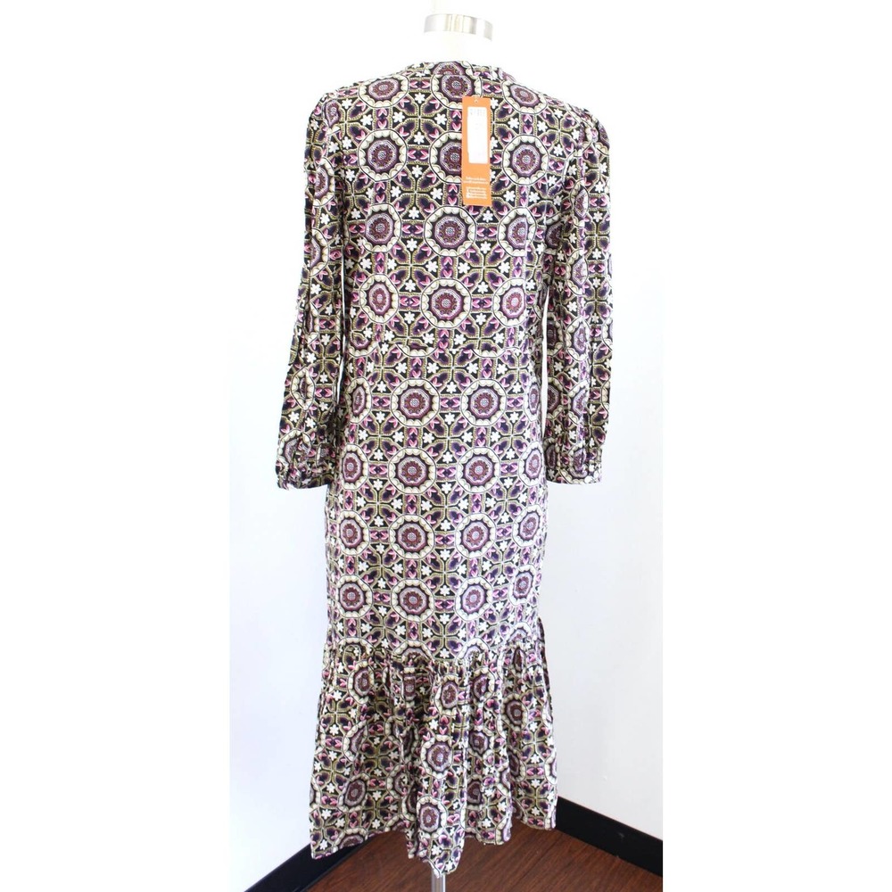NWT Jude Connally Medallion Mosaic Print Tiered Midi Maxi Dress Size XS Tie - Picture 8 of 8